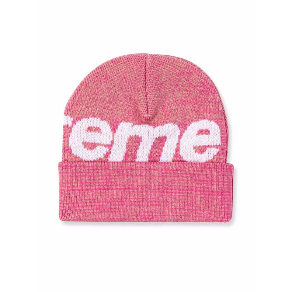 Supreme Big Logo Beanie Hats Pink | MY112CE