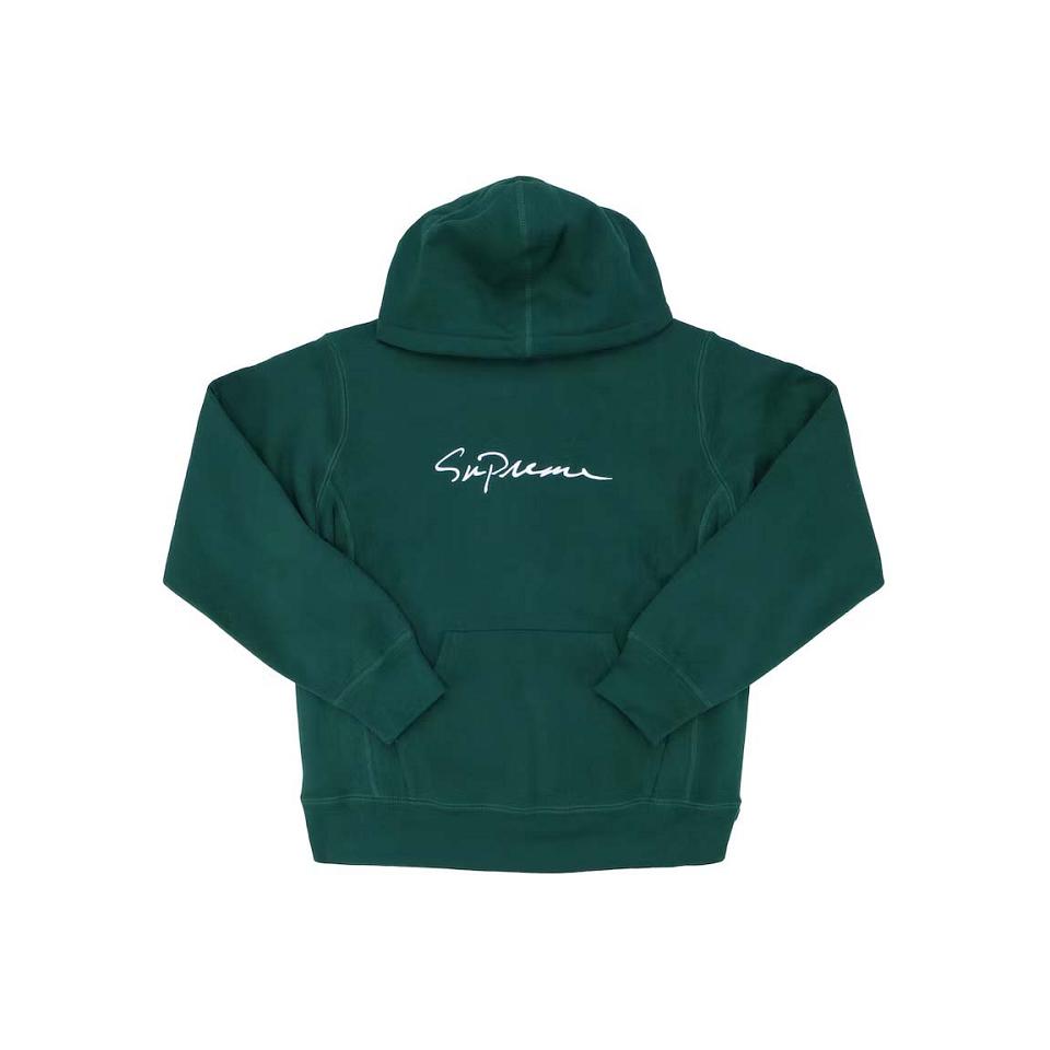 Supreme Classic Script Hooded Sweatshirts Green | MY268CE