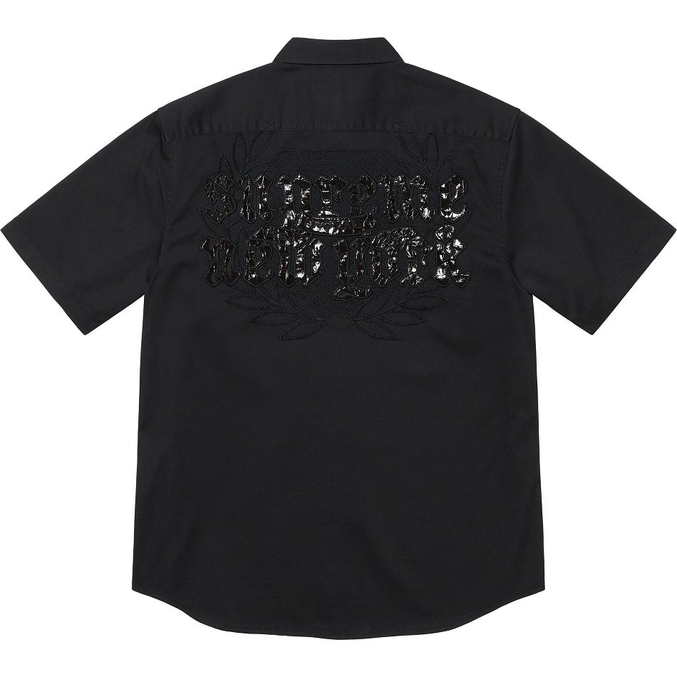 Supreme Croc Patch S/S Work Shirts Black | MY387AP