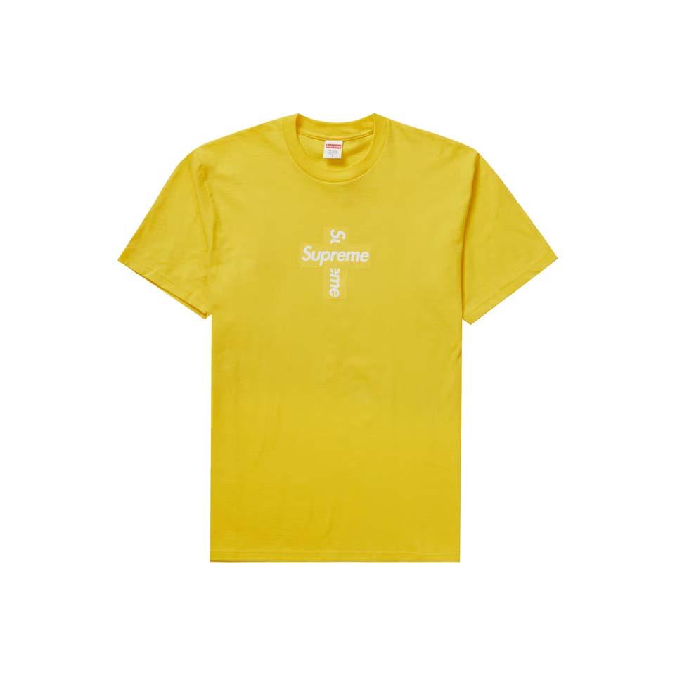 Supreme Cross Box Logo T Shirts Yellow | MY201UT