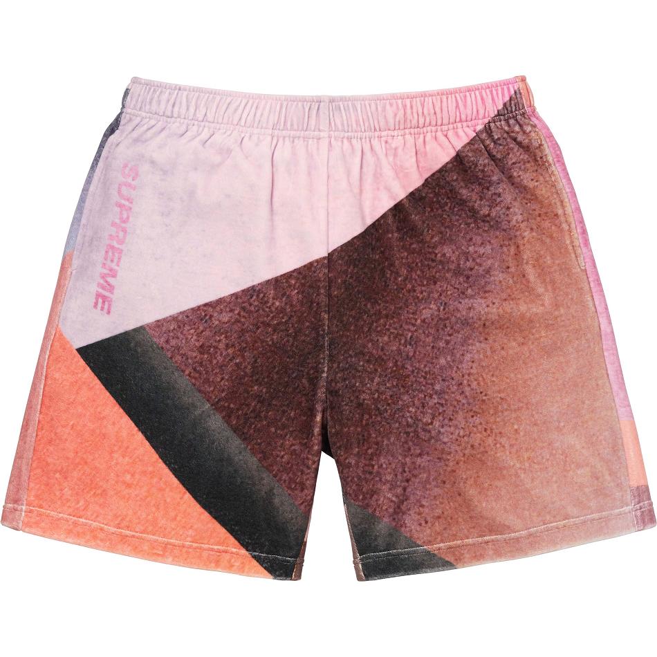 Supreme Geo Velour Shorts Pink | MY364FM