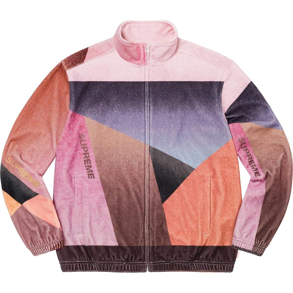 Supreme Geo Velour Track Jackets Pink | MY451VD