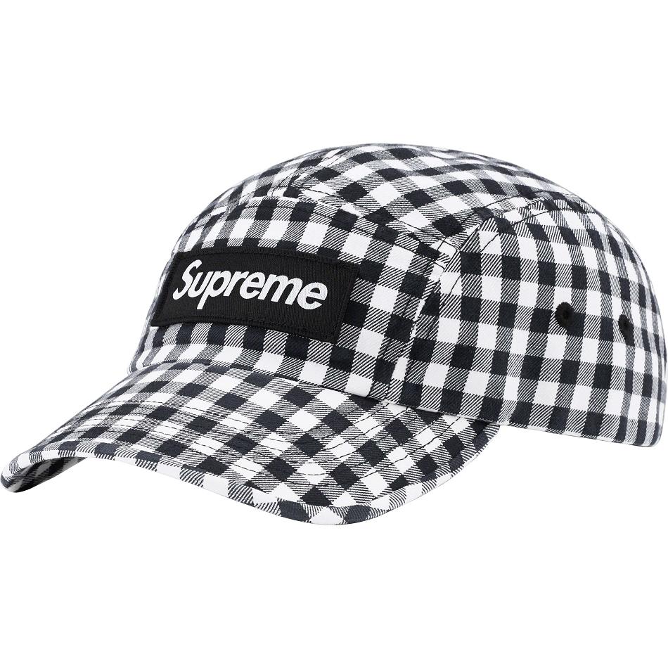 Supreme Gingham Camp Cap Hats Black | MY116MA