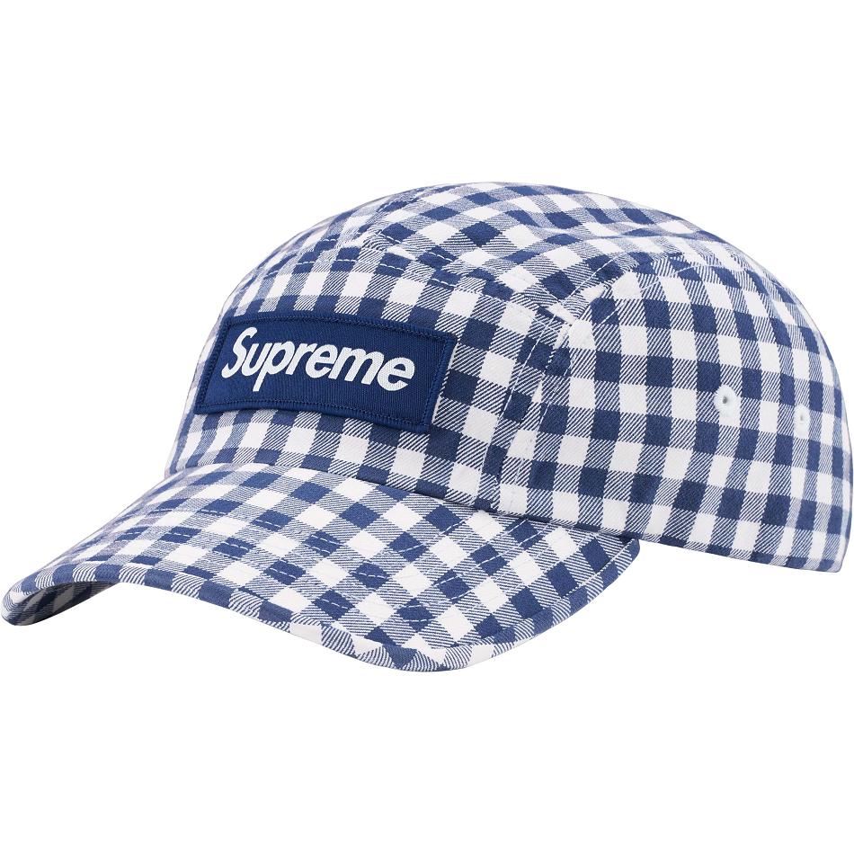 Supreme Gingham Camp Cap Hats Blue | MY115NB