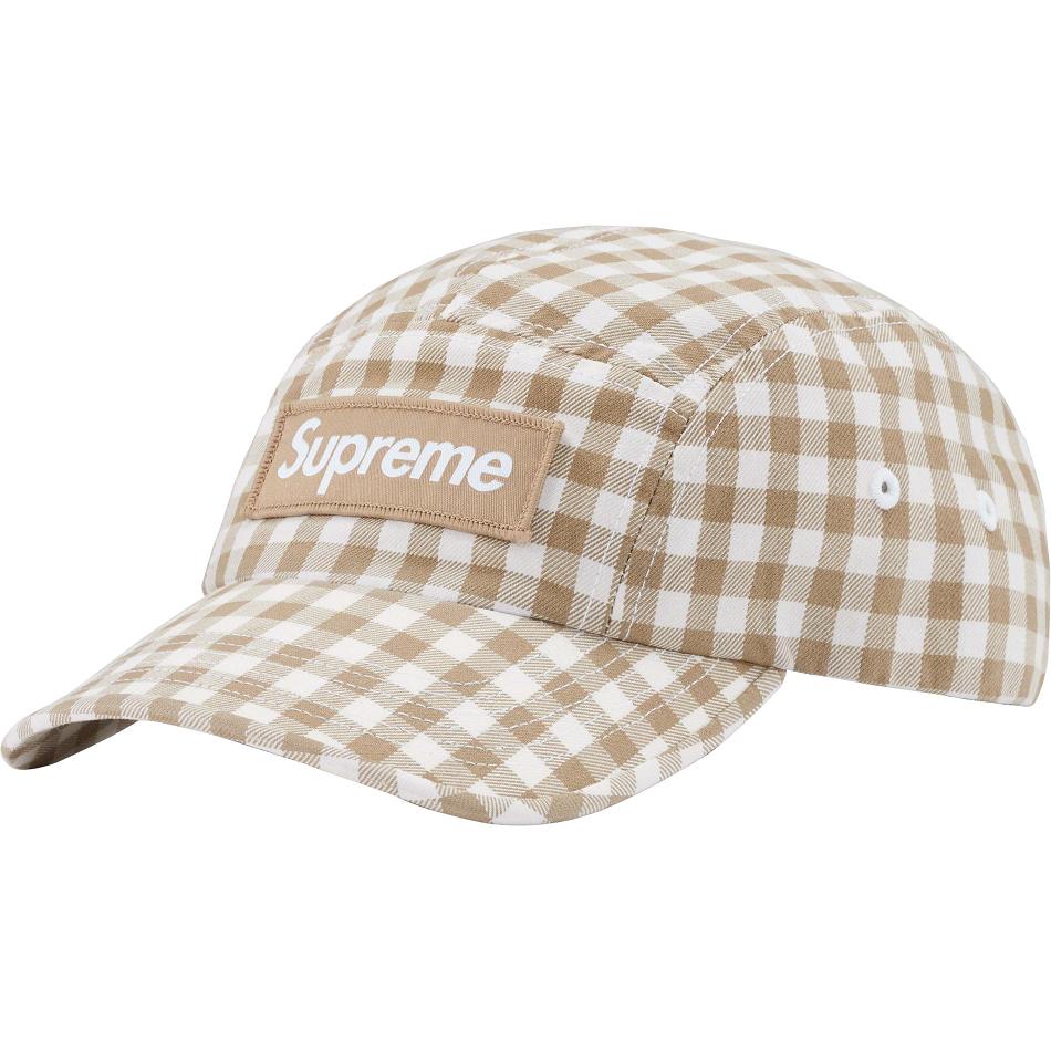 Supreme Gingham Camp Cap Hats Brown | MY117QZ