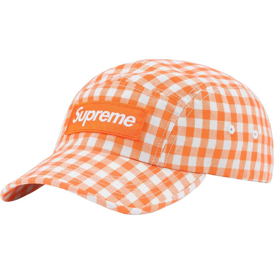 Supreme Gingham Camp Cap Hats Orange | MY118WY