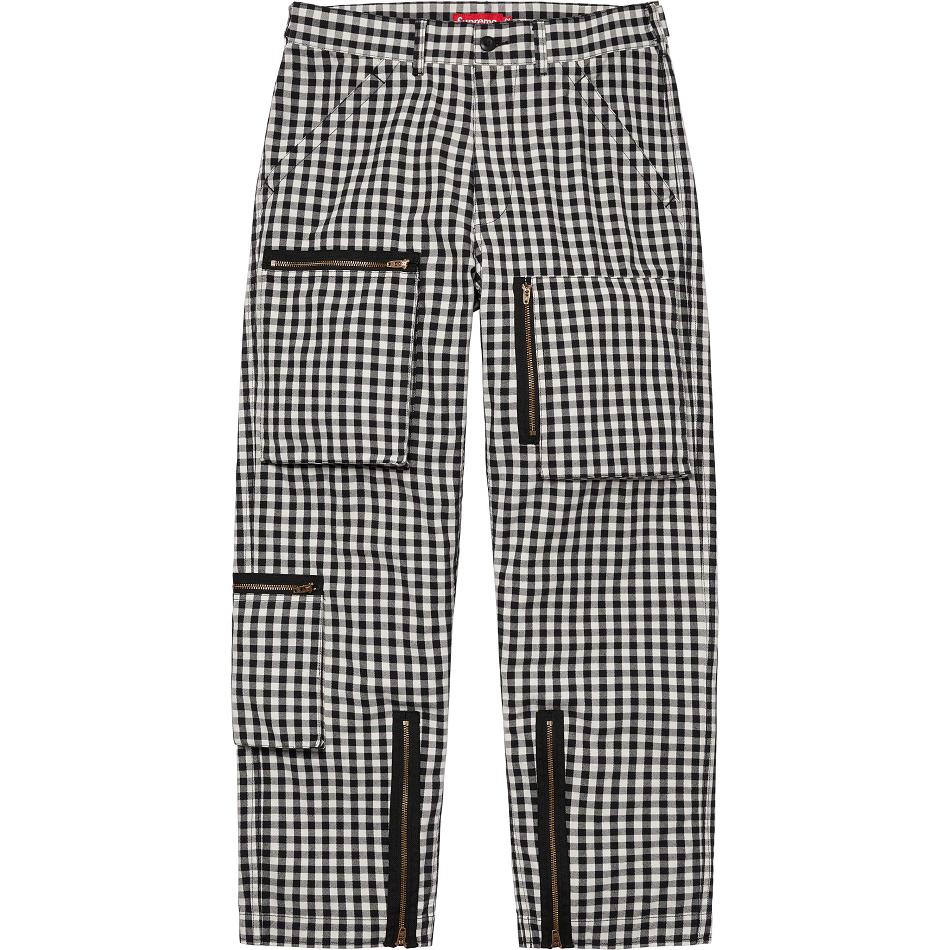 Supreme Gingham Flight Pant Pants Black | MY392HK