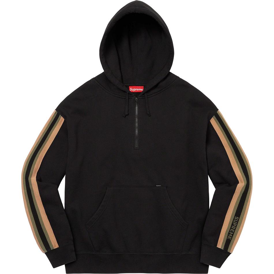 Supreme Half Zip Hooded Sweatshirts Black | MY293XF