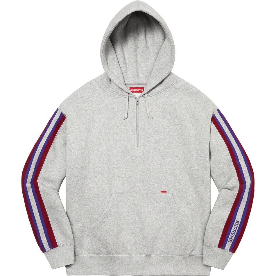 Supreme Half Zip Hooded Sweatshirts Grey | MY292ZG