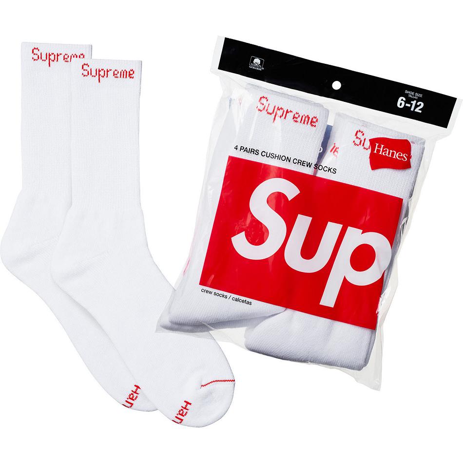 Supreme Hanes® Crew Socks (4 Pack) Socks White | MY104FM