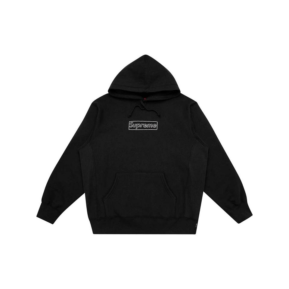 Supreme Kaws Chalk Logo Hoodie Black | MY478BC