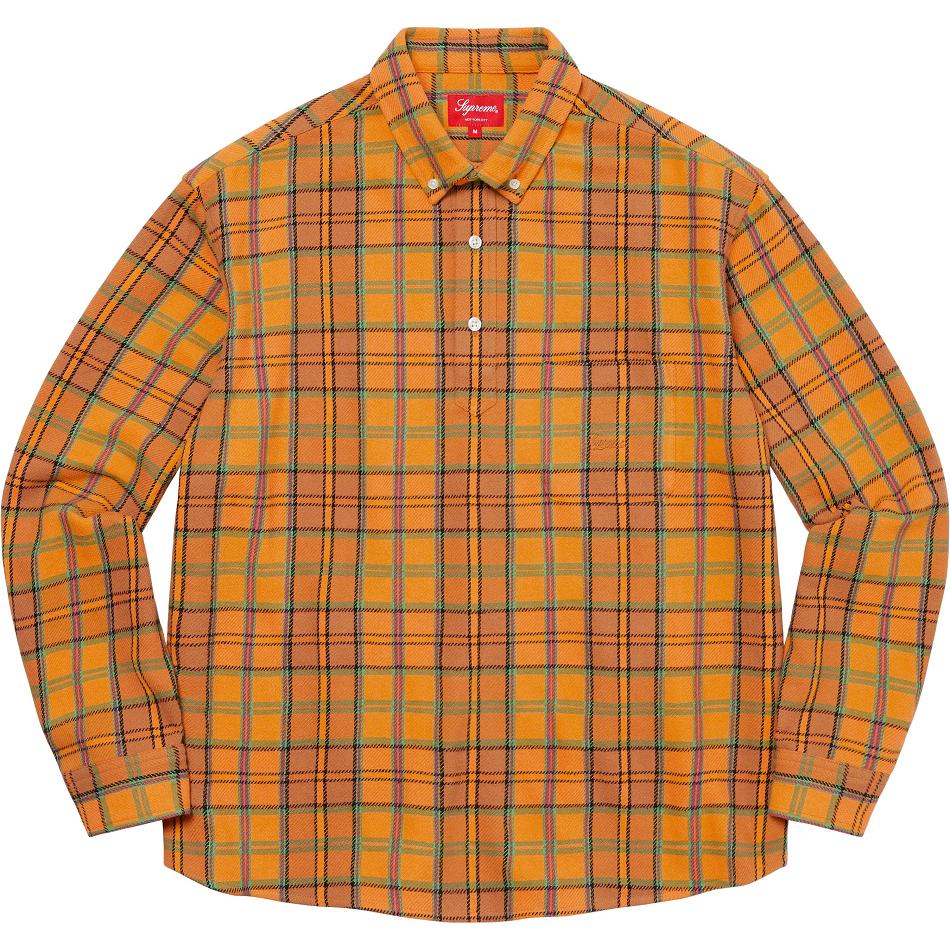 Supreme Pullover Plaid Flannel Shirts Gold | MY377QZ