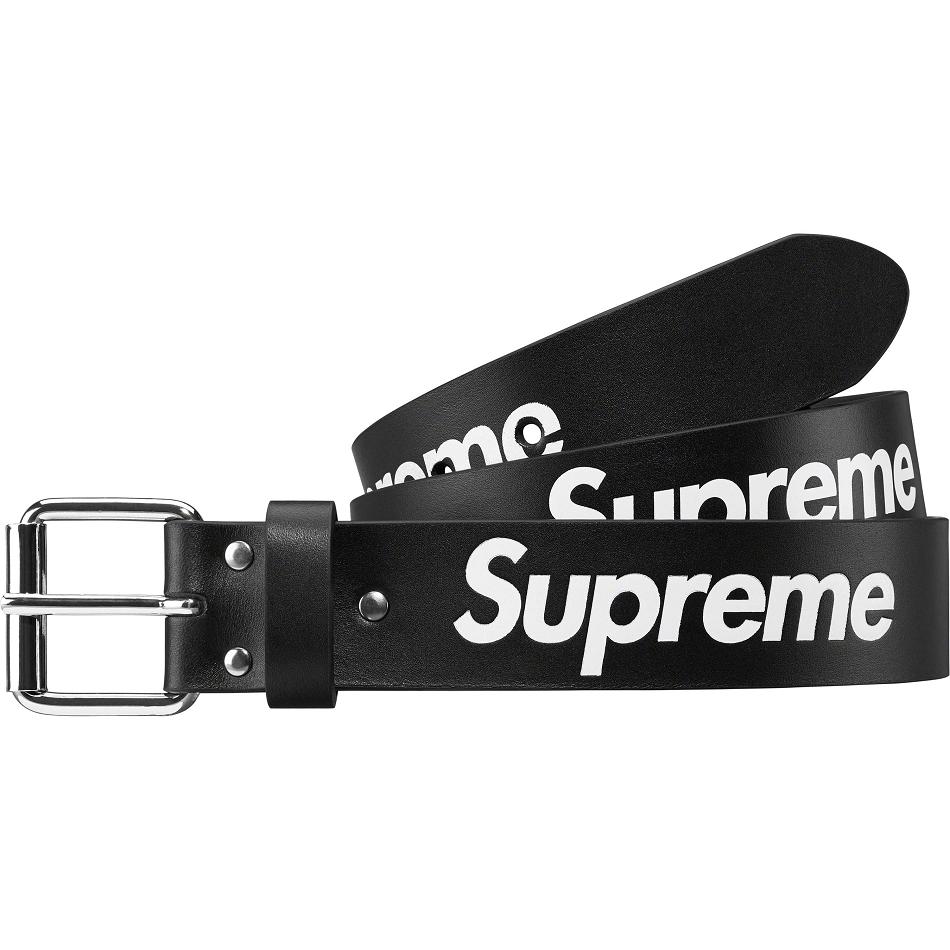 Supreme Repeat Leather Belt Belts Black | MY162ZG