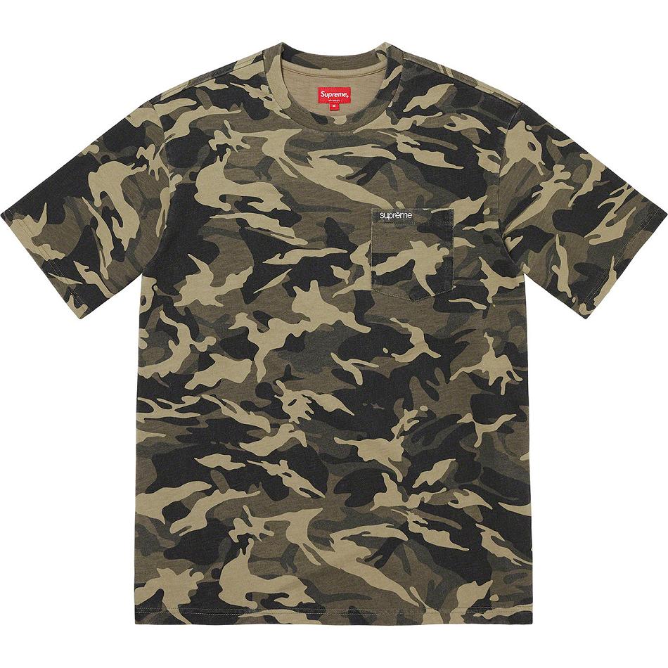 Supreme S/S Pocket Tee Sweaters Olive / Camo | MY323NB