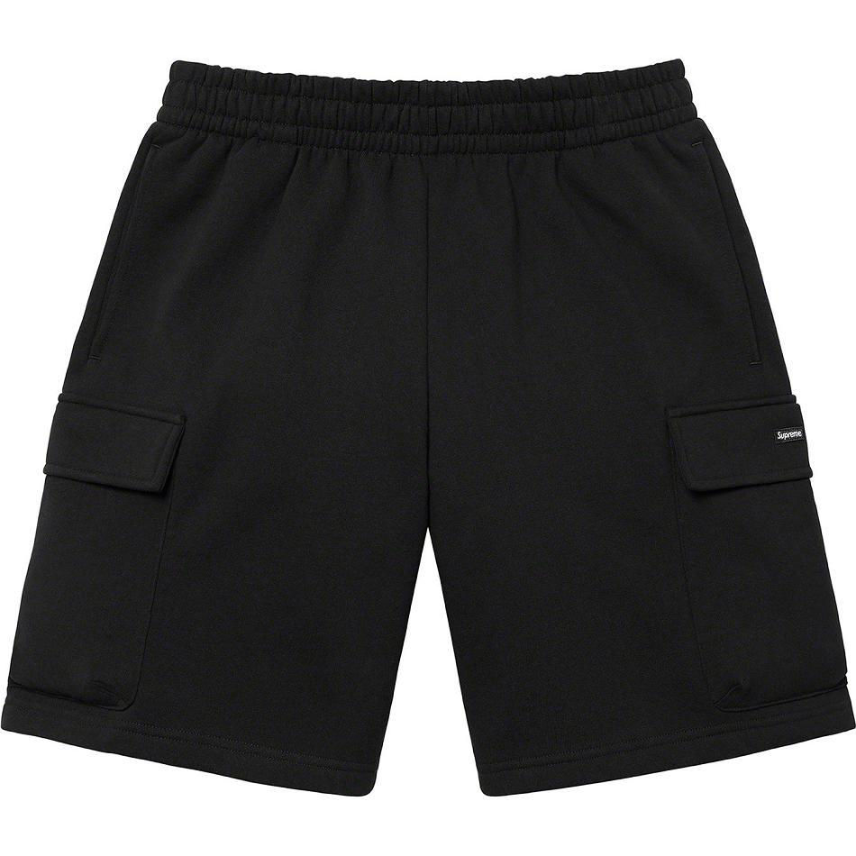 Supreme Small Box Baggy Cargo Sweat Shorts Black | MY369LH