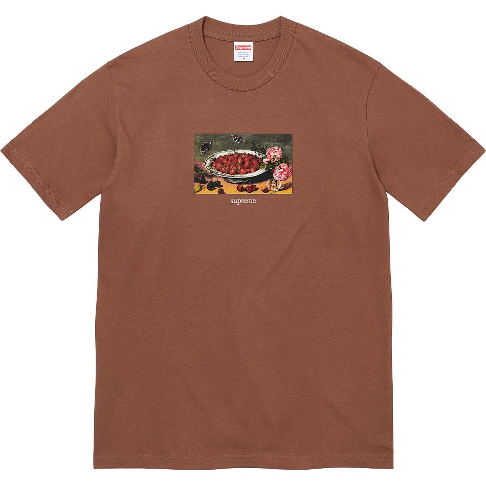 Supreme Strawberries Tee T Shirts Brown | MY251TV