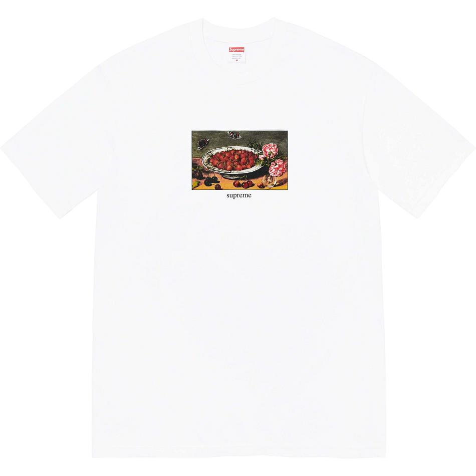 Supreme Strawberries Tee T Shirts White | MY250RW