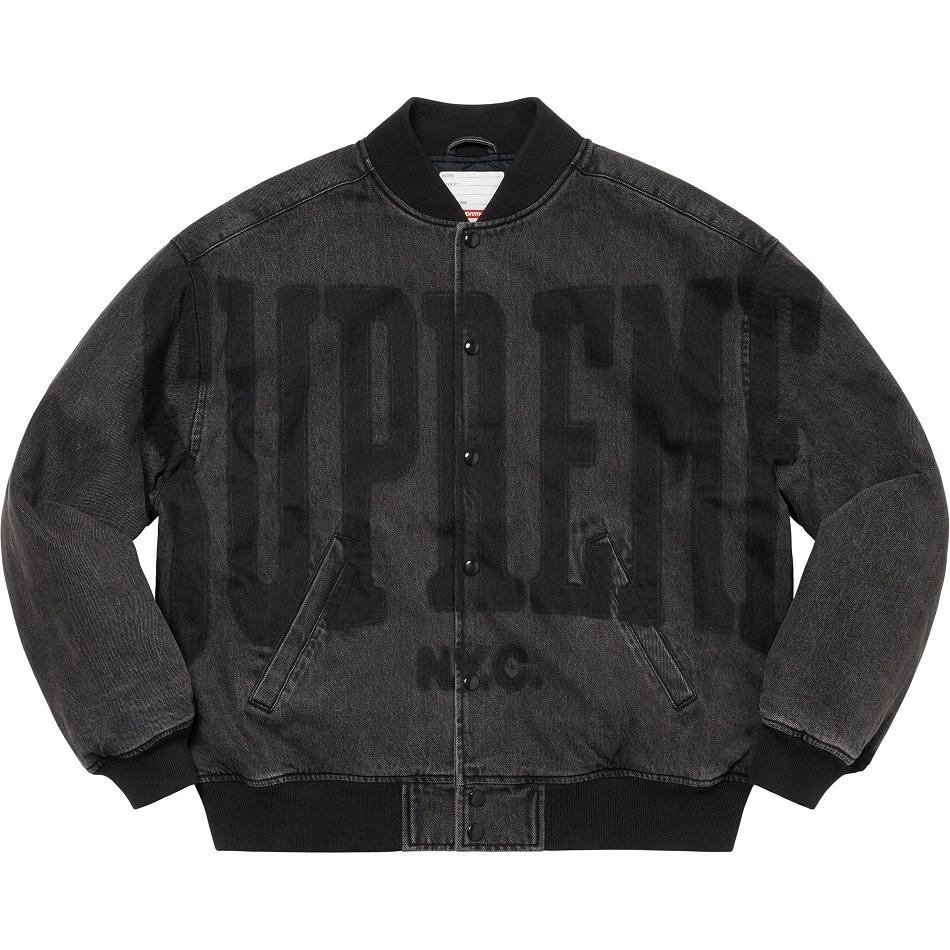 Supreme Washed Knockout Denim Varsity Jackets Black | MY439AP