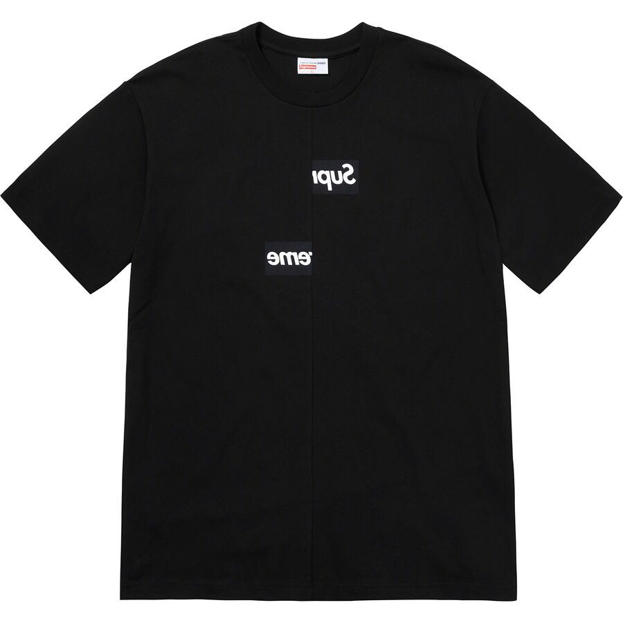 Supreme x CDG Split Box Logo T Shirts Black | MY194MA