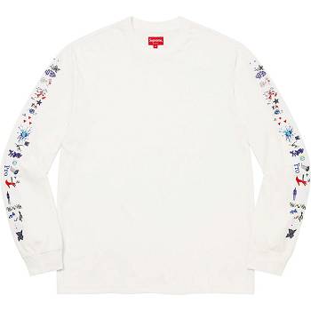 Supreme AOI Icons L/S Top Sweaters White | MY315JJ