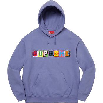 Supreme Beaded Hooded Sweatshirts Purple | MY274WY