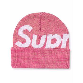 Supreme Big Logo Beanie Hats Pink | MY112CE