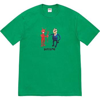 Supreme Business Tee T Shirts Green | MY214ZG