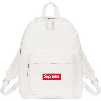 Supreme Canvas Backpack Bags White | MY165VD