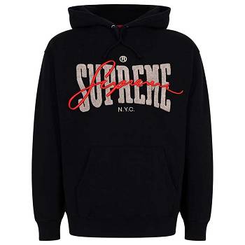 Supreme Embroide Chenilles Hoodie Black | MY483EX