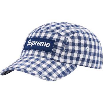 Supreme Gingham Camp Cap Hats Blue | MY115NB