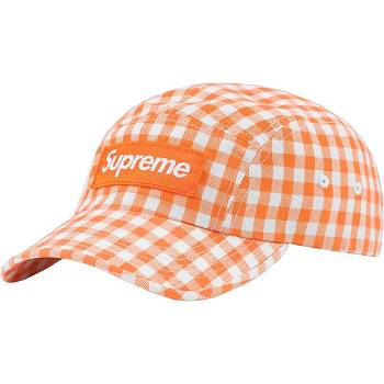 Supreme Gingham Camp Cap Hats Orange | MY118WY