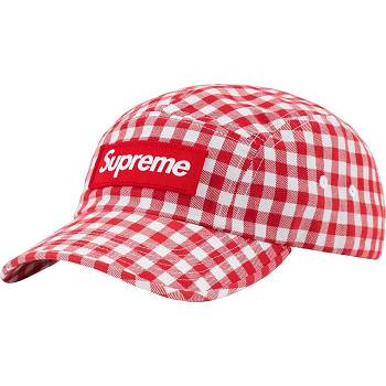 Supreme Gingham Camp Cap Hats Red | MY114BC