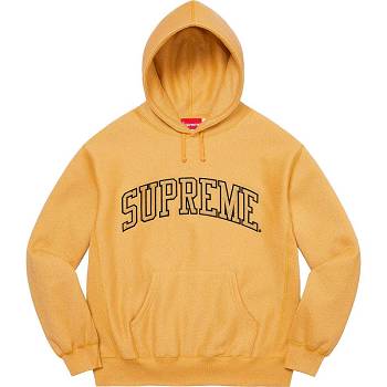 Supreme Glitter Arc Hooded Sweatshirts Gold | MY297NB