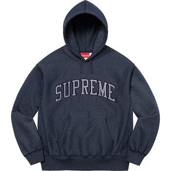 Supreme Glitter Arc Hooded Sweatshirts Navy | MY295VD