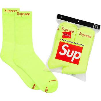 Supreme Hanes® Crew Socks (4 Pack) Socks Green | MY103DN