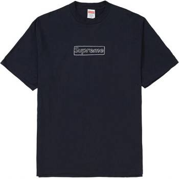 Supreme KAWS Chalk Box Logo T Shirts Black | MY198RW