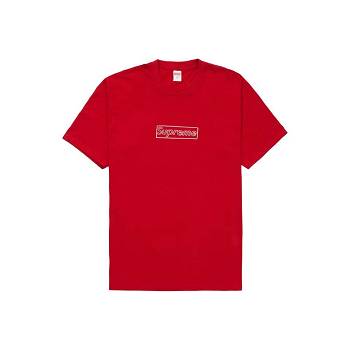 Supreme Kaws Chalk T Shirts Red | MY199TV