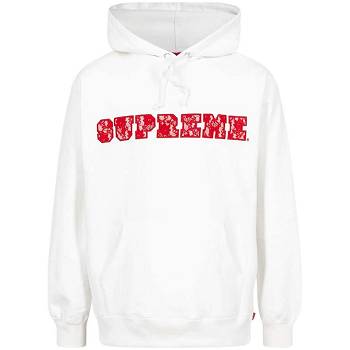 Supreme Lace Detail Logo Hoodie White | MY475XF