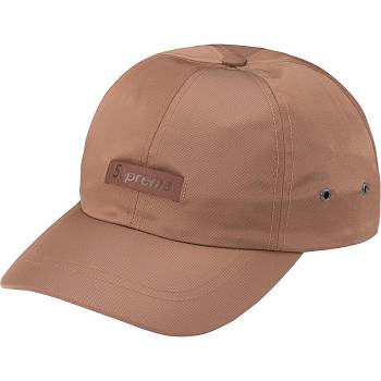 Supreme Leather Patch 6-Panel Hats Brown | MY122YU