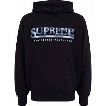 Supreme Logo Embroide Hoodie Black | MY473LH