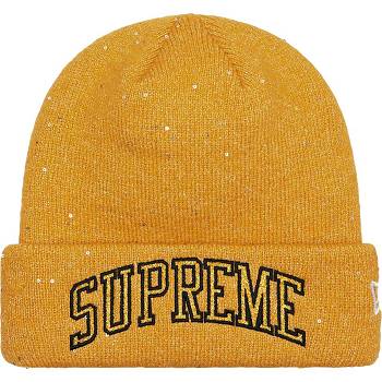 Supreme New Era® Metallic Arc Beanie Hats Gold | MY147TV