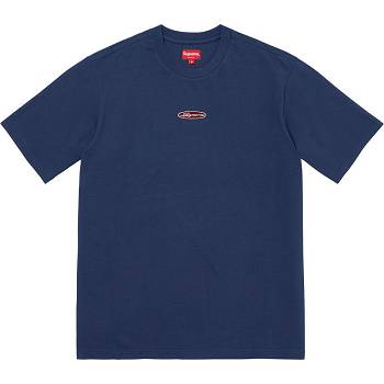 Supreme Oval Logo S/S Top Sweaters Navy | MY338FM