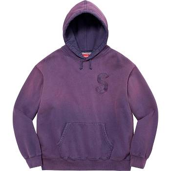 Supreme Overdyed S Logo Hooded Sweatshirts Purple | MY276RW