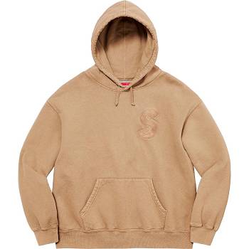 Supreme Overdyed S Logo Hooded Sweatshirts Brown | MY277TV