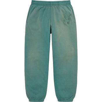 Supreme Overdyed S Logo Sweatpant Pants Aqua | MY404WY