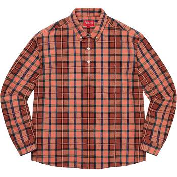 Supreme Pullover Plaid Flannel Shirts Pink | MY378WY