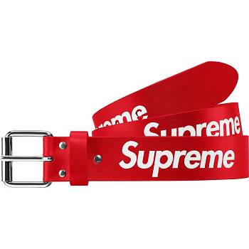 Supreme Repeat Leather Belt Belts Red | MY163XF