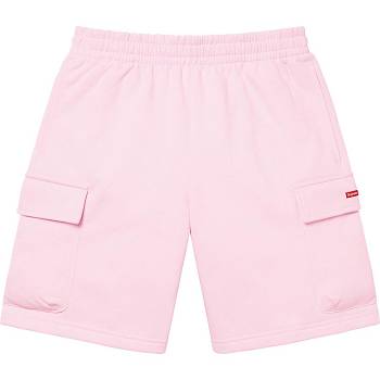 Supreme Small Box Baggy Cargo Sweat Shorts Pink | MY367JJ