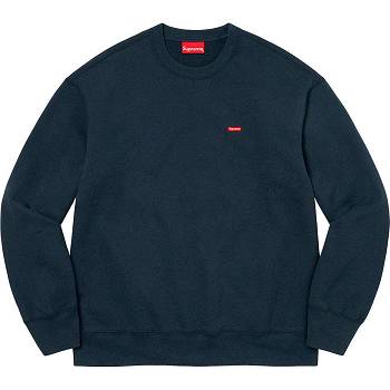 Supreme Small Box Crewneck Sweatshirts Navy | MY284SO