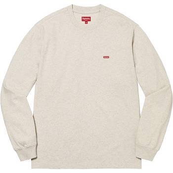 Supreme Small Box L/S Tee Sweaters Beige | MY343LH